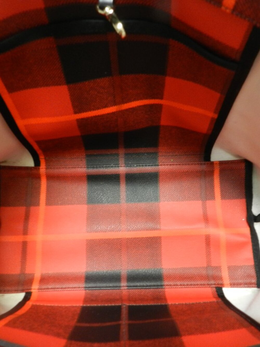 Kate Spade Hawthorne Lane red plaid tartan shoulder tote bag purse Coated Canvas - Picture 15 of 15